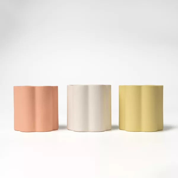 예술적인 꽃무늬 가장자리 세라믹 캔들 홀더