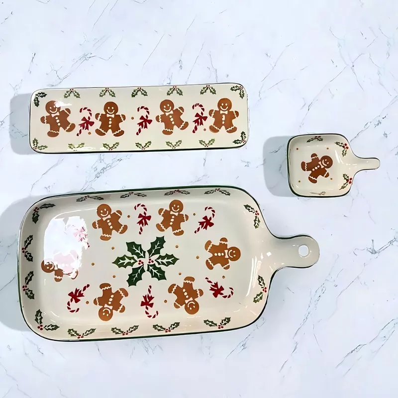 크리스마스 진저브레드 맨 세라믹 베이킹 트레이