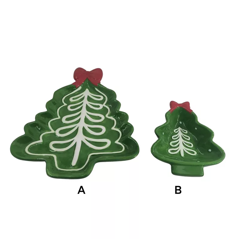 크리스마스 트리 접시 손으로 그린 ​​명절 선물