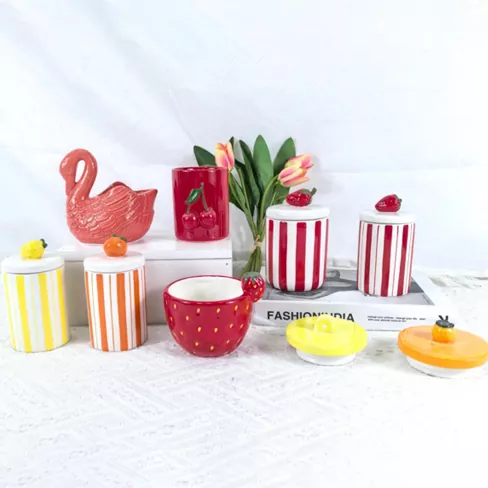 꽃과 과일 모양의 세라믹 캔들 홀더 꽃과 과일 모양의 세라믹 캔들 홀더