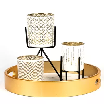 고급 패턴 유리 캔들 홀더