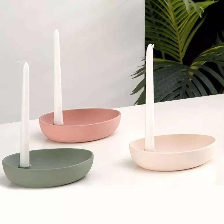 현대 타원형 세라믹 캔들 홀더