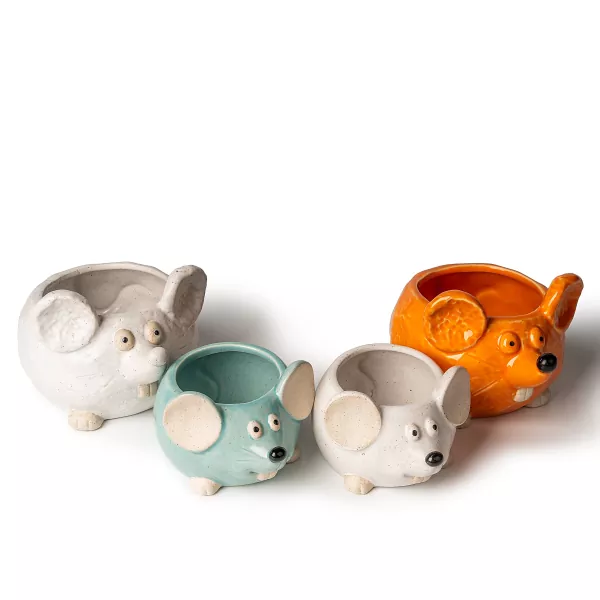 쥐 모양의 세라믹 캔들 홀더