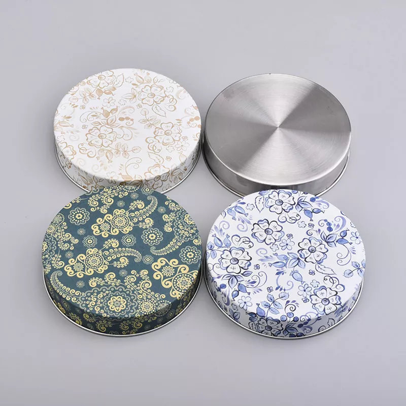 개인화 된 인쇄 틴 양초 용기 뚜껑