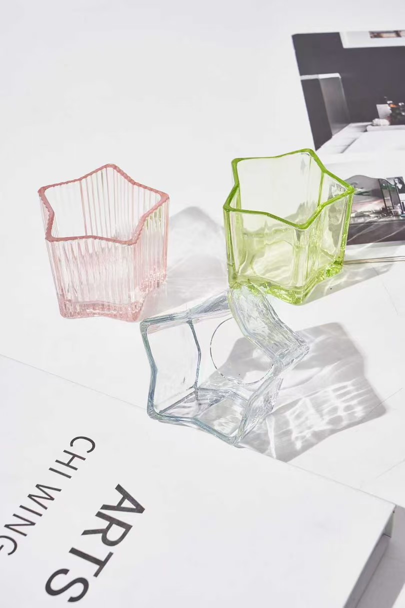 별 모양의 유리 캔들 홀더